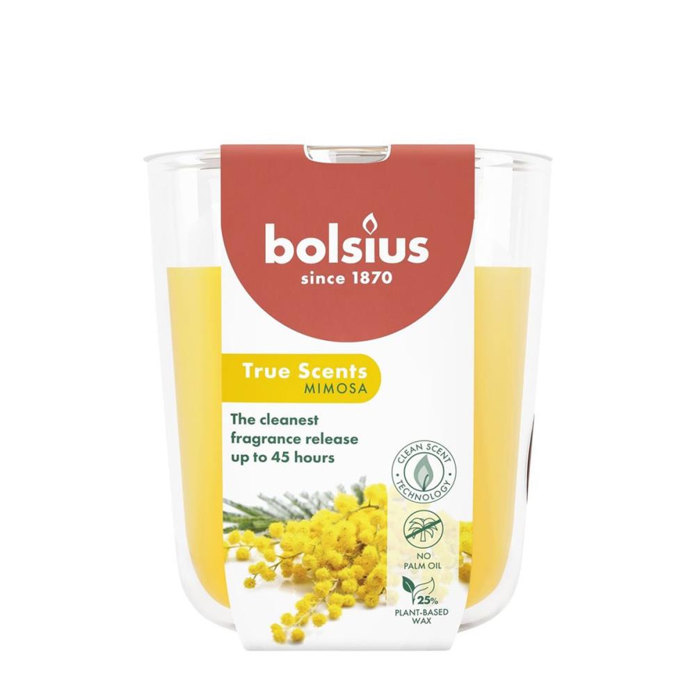 Bolsius Mimosa True Scents Medium Glass Jar Candle £5.84